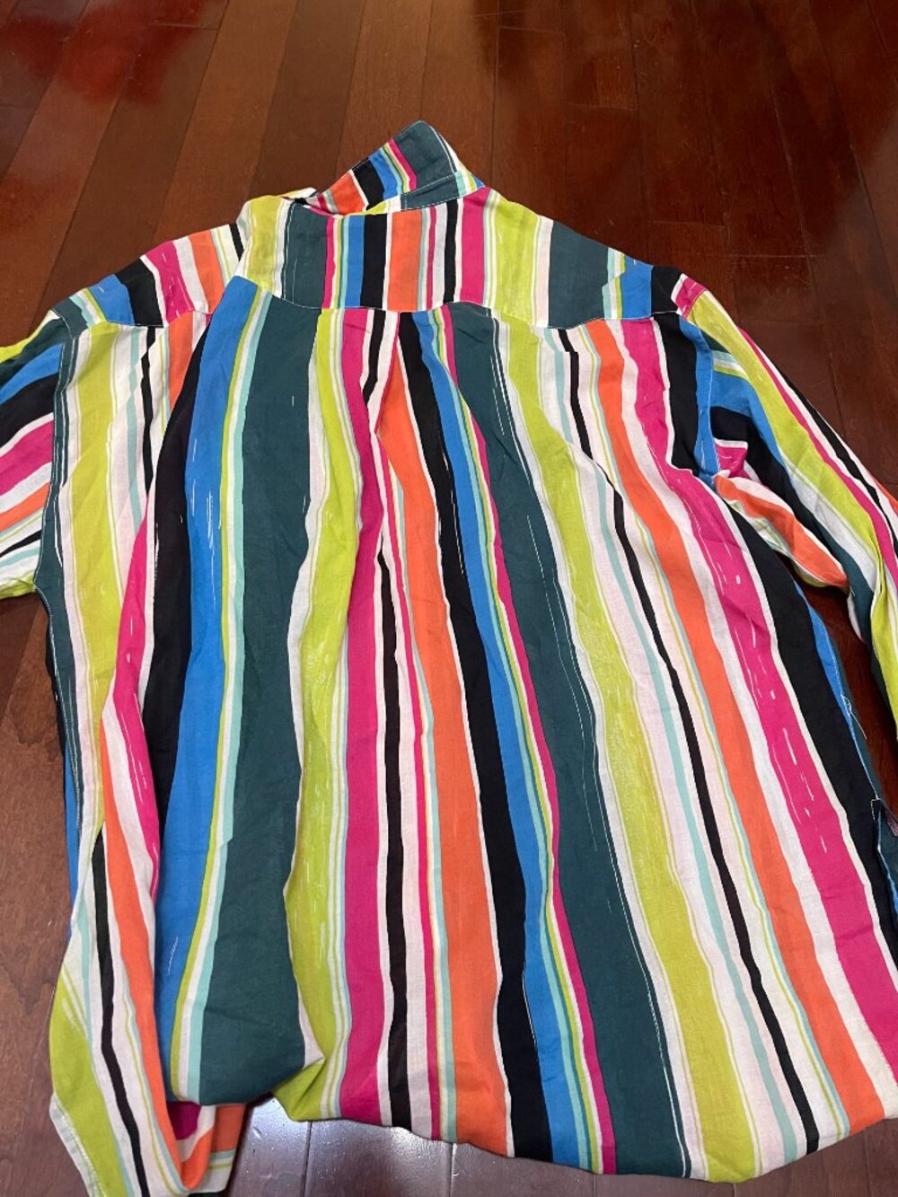Anne Cole Multi Stripe Boyfriend Swimsuit Cover-Up XL - Picture 9 of 9